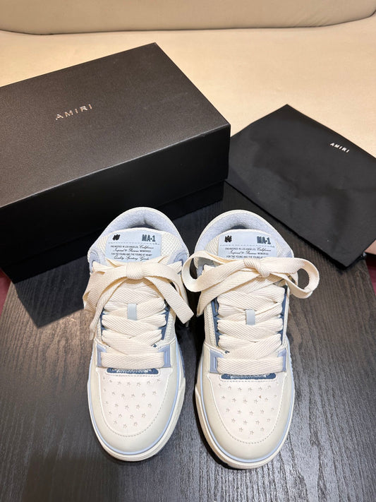 Men's Amiri Premium Leather Platform Mesh Shoes