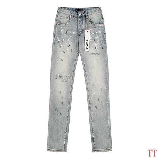 Men's Purple Fashionable Casual Jeans Pants Size 30-38