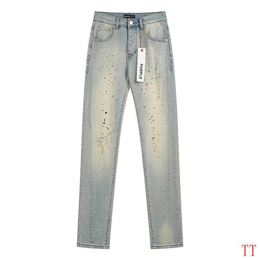 Men's Purple Fashionable Casual Jeans Pants Size 30-38