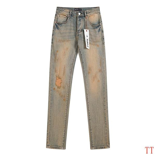 Men's Purple Fashionable Casual Jeans Pants Size 30-38