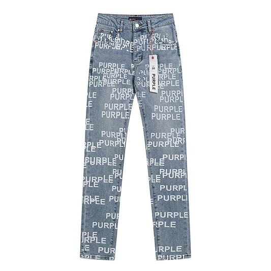 Men's Purple Fashionable Casual Jeans Pants Size 30-38